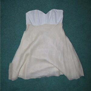 Strapless White/Cream Mini Dress